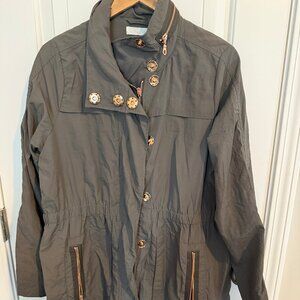 Adyson Parker windbreaker trench coat in dark army green